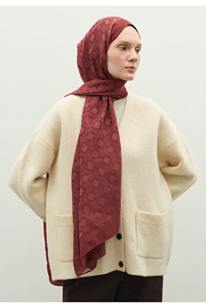 Freshscarfs Oslo Pamuk Floş Jakarlı Şal Kiraz Çiçeği