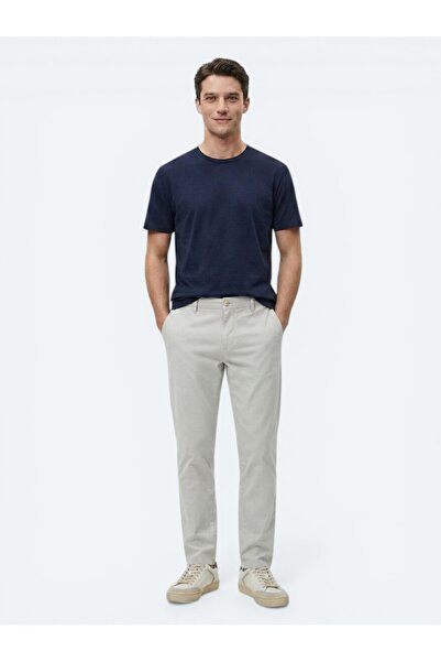 Kip Navy Blue Plain Cotton Blended T-Shirt