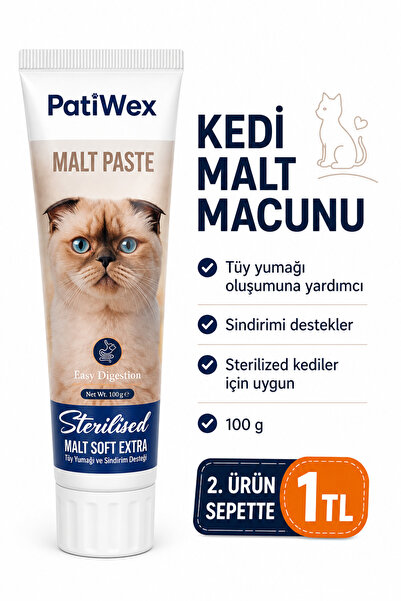 PATİWEX Kedi Malt Macunu – Tüy Yumağı Önleyici & Sindirim Destekleyici | 100 g