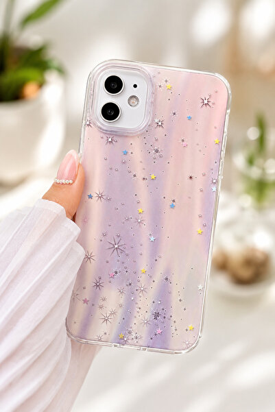 Go Aksesuar Iphone 11 UYUMLU Shine YIldız Renk Geçişli Parlak Silikon Korumal...