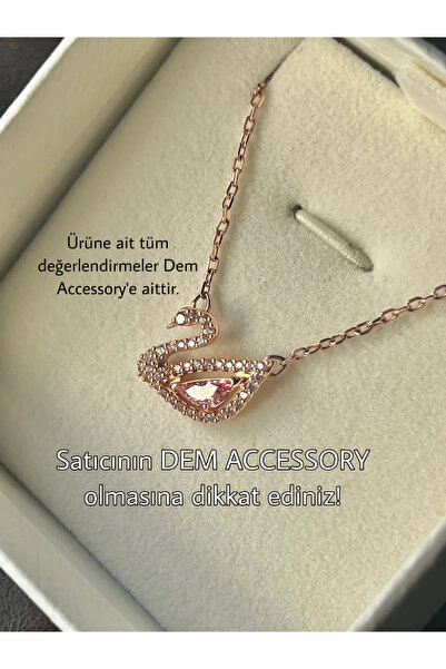 Dem Accessory Çelik | Rose Dancing Swan Kolye