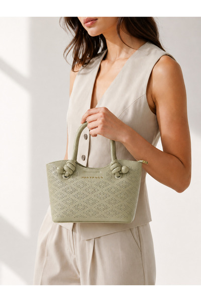 Just Polo Elite Imported Women's Green Mini Hand and Shoulder Bag with Gold D...