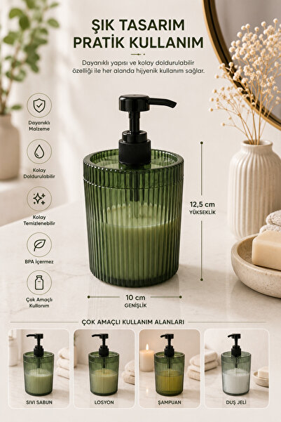 DOVİHOME 700 ml XL Ριγέ Μοτίβο Πάγκος Πάγκος Σμαραγδένιο Πράσινο Μαύρο Δοχείο...
