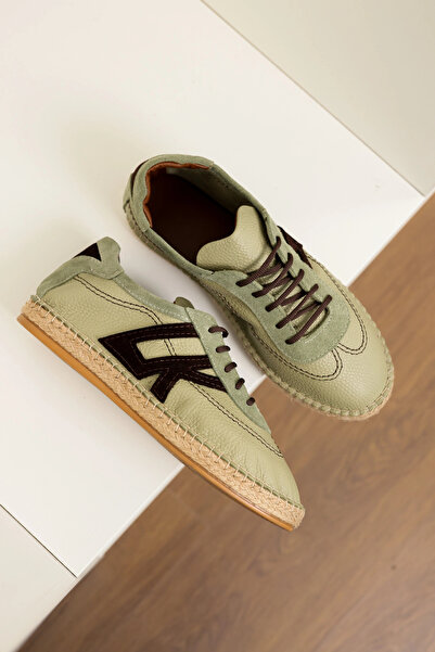 by selvi Lukka Shoes Genuine Leather Chester Avocado Lace-Up Sports Espadrilles