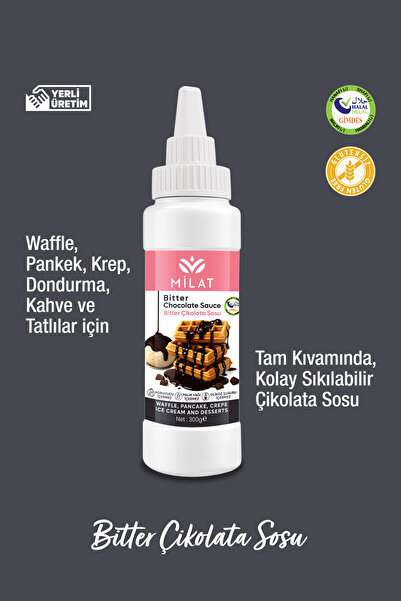 Milat Bitter Tatlı Sos (Glutensiz) 300 g - Waffle & Krep & Pankek & Tatlı & D...