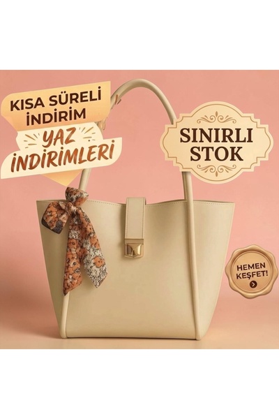 ROYAL LADYS Large Bag with Gold Detail + Gift Scarf