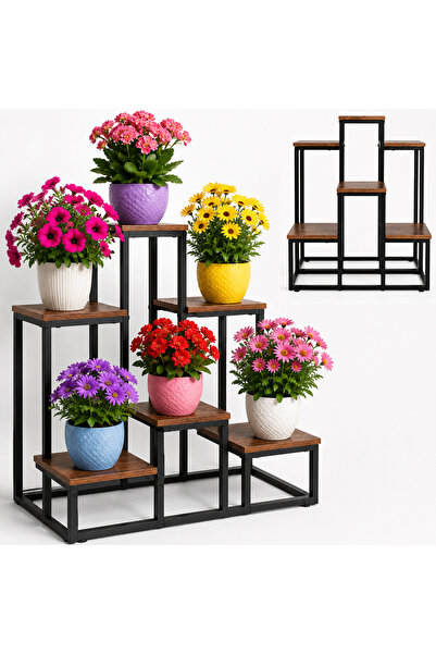Gardlov Suporturi pentru flori si plante, Stil loft, 6 niveluri, Cadru metali...