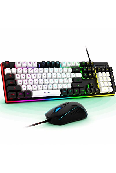 Timebox Set combinat tastatură și mouse pentru gaming, RGB, cu fir, USB, ergo...