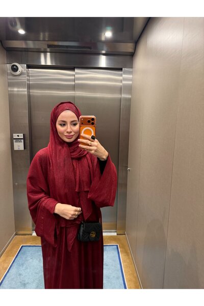 Şakika عباية نسائية لامعة مع شال - مقاس قياسي وأطوال مختلفة