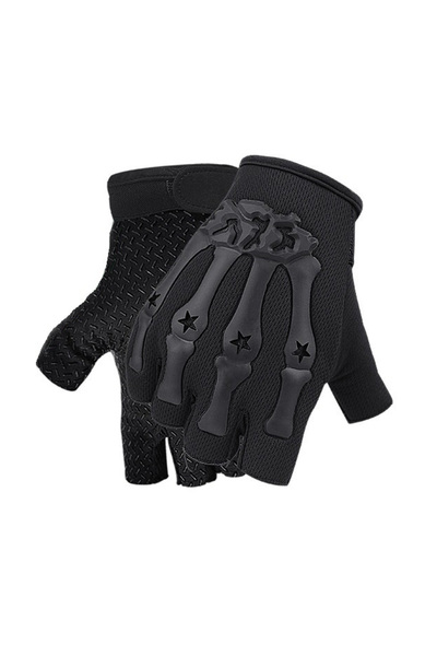 Choice One Size black Fingerless Gloves Cycling Non-slip Half Finger Gloves f...