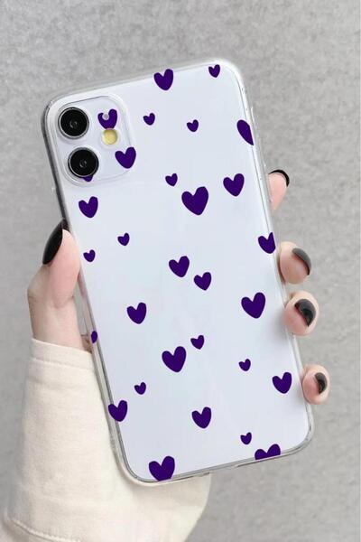 3GEN CASE iPhone 11 Uyumlu Minik Kalpler Desenli Şeffaf Silikon Kılıf