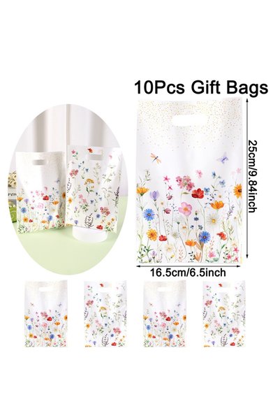 Choice as picture 10pcs 10/20/50pcs Spring Wildflowers Plastic Gift Bags, Flo...