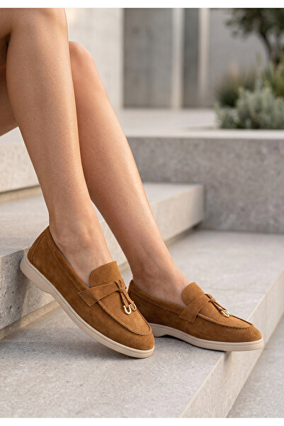 B T Shoes Ортанса мокасини от камилски велур