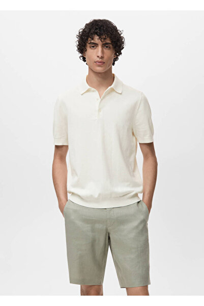 MANGO Man Tricou polo subțire din bumbac 100%.
