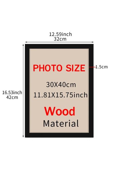 Choice 30x40cm XK-Black frame-30x40 30x40cm Frame Black and White Wood Grain ...