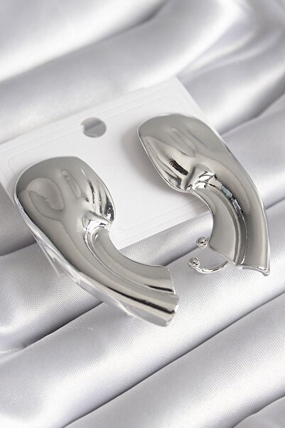 Inure Jewelry أقراط نسائية نحاسية فضية اللون مطرزة
