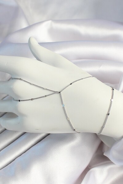 Inure Jewelry Brass Silver Color Piece Crushed Chain Shahmeran