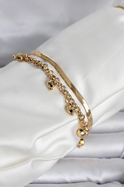Inure Jewelry 316L Steel Gold Color Dorica and Italian Chain Model Women's Br...