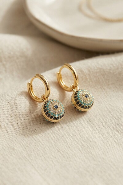 Inure Jewelry أقراط نسائية مرصعة بحجر الزركون موديل نازار