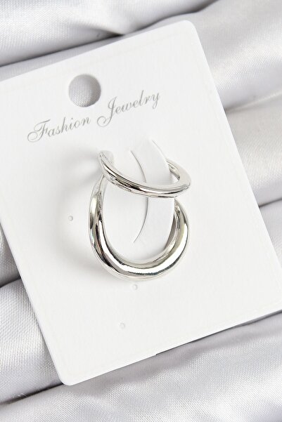 Inure Jewelry حلق نحاسي على شكل حلقة فضية اللون من اللحم البقري