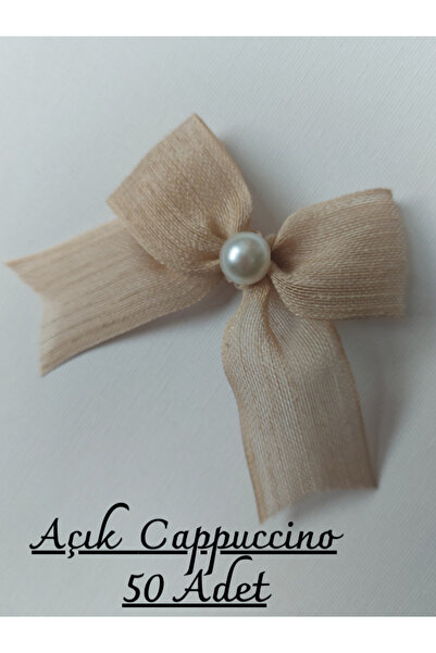 SEVİMLİ TASARİMLAR Linen ribbon napoli ready bow (50 pieces)