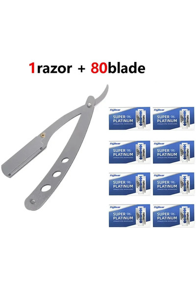 Choice6 M291 1razor 80 blade Barber Razor Edge Stainless Steel Shaver Shave W...