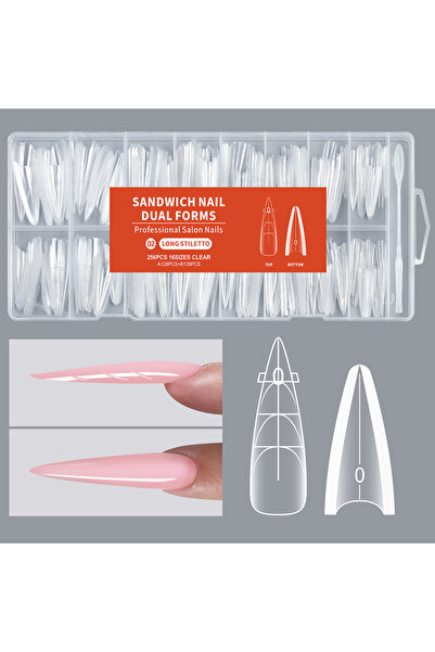 Choice 02 256Pcs Reusable Gel Nail Extension Forms Coffin & Almond Dual Shape...
