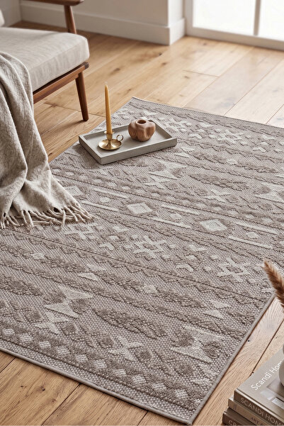MELARİS HALI Leon Bukle Sisal Dokuma Halı Naturel Jüt Kilim Salon Oturma Odas...