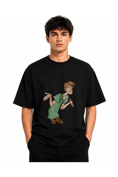 Inscriptie Tricou Unisex Bumbac Premium Casual " Characters Shaggy "