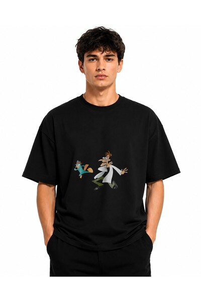 Inscriptie Tricou Unisex Bumbac Premium Casual " Dr. Doofenshmirtz & Perry "