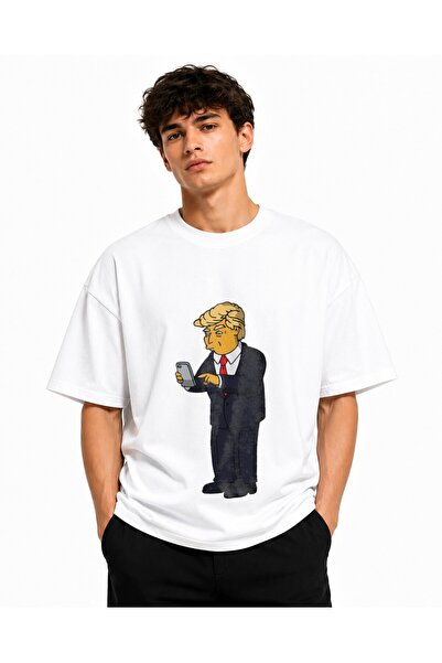 Inscriptie Tricou Unisex Bumbac Premium Casual " Donald Trump - Simpsons "