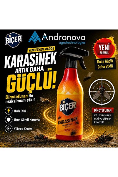 Biçer DİNOTEFURAN YENİ ETKEN Karasinek Yeni Ambalaj 500 ml Sprey 24 Adetli Bi...
