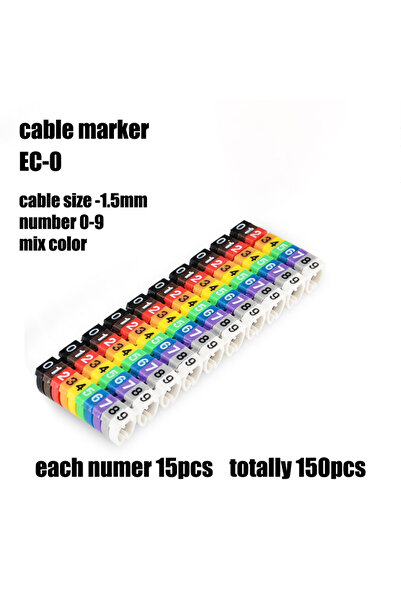 Choice3 EC-0-150PCS-mix ملصق بلاستيكي لتعليم الكابلات، رقم تعليم الكابل ec-0 ...