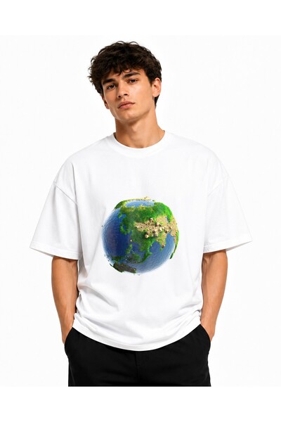 Inscriptie Tricou Unisex Bumbac Premium Casual " Planeta pamant "
