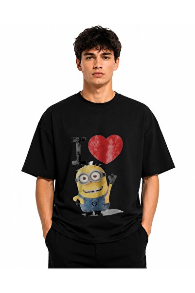 Inscriptie Tricou Unisex Bumbac Premium Casual " I love Minion "