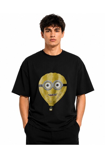 Inscriptie Tricou Unisex Bumbac Premium Casual " Minion Balon "