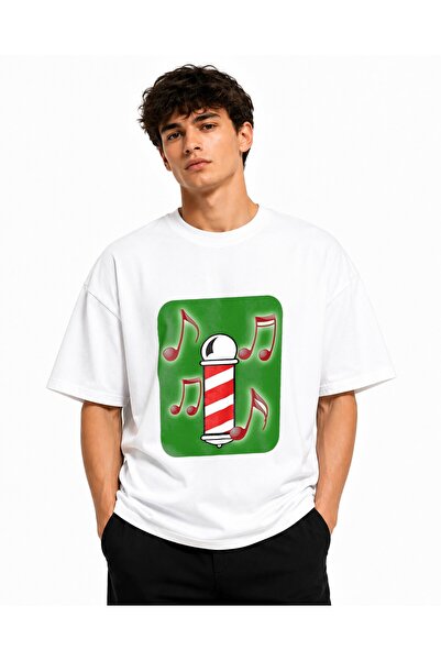 Inscriptie Tricou Unisex Bumbac Premium Casual " Barbershop music "