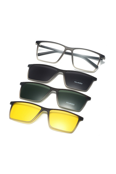 FIVIONT Men's Magnetic Polarized Clip-On Glasses Uv400 Protection Night Drivi...