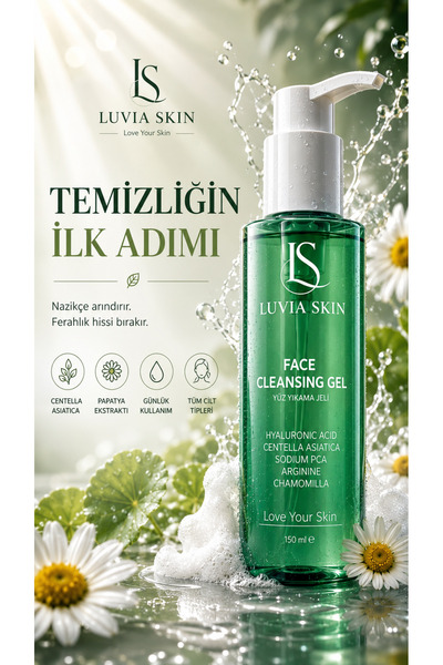 Luvia Skın Centella Asiatica & Papatya Özlü Yüz Yıkama Jeli 150 ml | Günlük K...