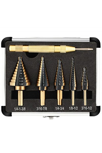Choice 6pcs Set HSS 4241 Cobalt Step Drill Bit Set with Center Punch,6pcs Con...