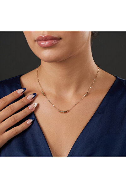 Jewellery Turk 14 Ayar İnce Aralıklı Dorika Kolye