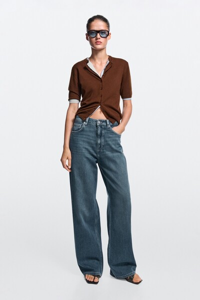 Massimo Dutti Geniş paça relaxed jean