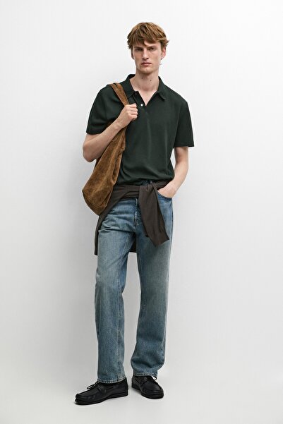 Massimo Dutti %100 pamuklu kısa kollu polo yaka t-shirt