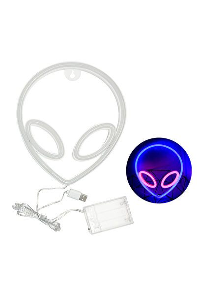 Choice 0-5W Blue pink light Alien LED Neon Signs Light Logo Gaming Wall Lamp ...