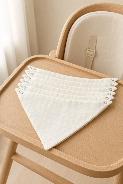 Ponchik 7-Pack 100% Cotton Double Layer Checkered Muslin Baby Drool Bib Scarf...