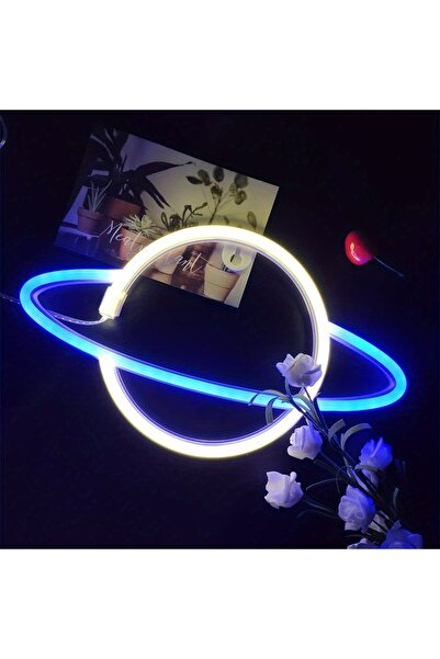 Choice White Blue 1 Piece of Indoor Room Cozy Planet Decoration Night Light, ...