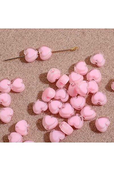 Choice3 Pink-NO.2 100pcs 8mm Pink Peach Heart Style Beads For Jewelry Making ...