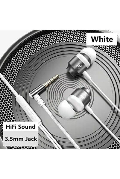 Choice6 3.5mm-White For 90° Jack Wired Gaming Headset HiFi Surround Sound Wit...