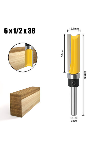 Choice5 6X12.7X38mm 3PCS/4PCS 1/4" 6mm Shank Flush Trim Router Bit Blade Temp...