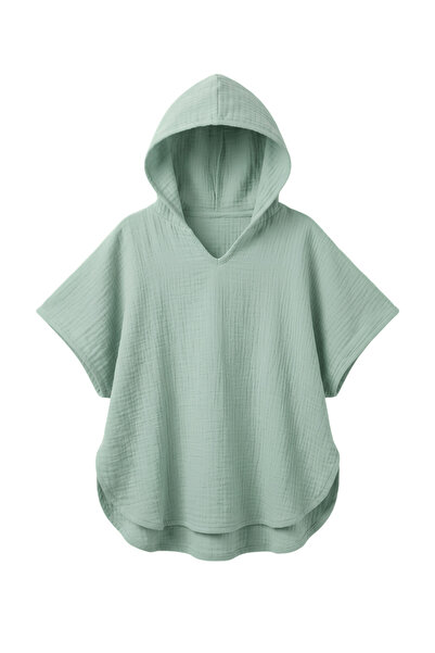 elibaby Hooded Muslin Poncho - 100% Organic Cotton, Beach Poncho and Bathrobe...